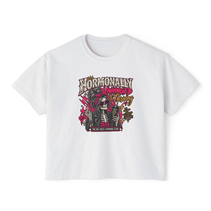 Hormonally Unhinged & Thriving Graphic Boxy Tee