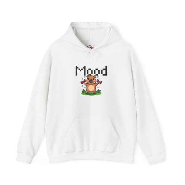 Mood Capybara Hoodie | Funny Gym Hoodie Women | Pixel Capybara Lifting Weights | Meme Hoodie | Gym Girl Apparel | HMHC