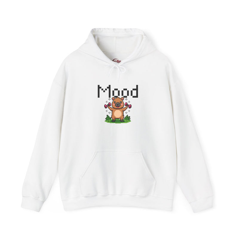 Mood Capybara Hoodie | Funny Gym Hoodie Women | Pixel Capybara Lifting Weights | Meme Hoodie | Gym Girl Apparel | HMHC