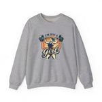 Im Just a Girl Gym Sweatshirt| Retro Weightlifting Crewneck | Womens Fitness Sweatshirt | Vintage Gym Girl Shirt | Strong Woman Crewneck