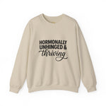 Hormonally Unhinged & Thriving Sweatshirt | Perimenopause Crewneck | Womens Gym Sweatshirt | Cozy Mom Life Crewneck