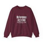 My Hormones Are In Their Villain Era Crewneck Sweatshirt | Funny Perimenopause Sweatshirt | Menopause Humor Shirt | Women’s Graphic Crewneck | HMHC