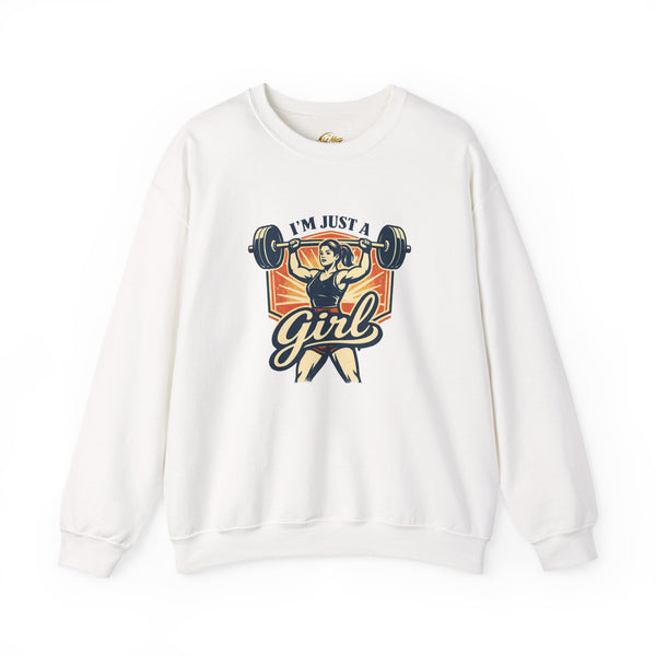 Im Just a Girl Gym Sweatshirt| Retro Weightlifting Crewneck | Womens Fitness Sweatshirt | Vintage Gym Girl Shirt | Strong Woman Crewneck