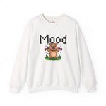 Mood Capybara Crewneck Sweater | Funny Gym Sweatshirt | Pixel Capybara Lifting Weights | Gym Girl Apparel | Aesthetic Meme Sweatshirt | HMHC