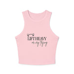 Lift Heavy or Cry Trying Racerback Tank | Gym Tank Women | Fitted Ribbed Tank Top | Workout Tank | Fitness Apparel Women | HMHC