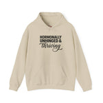 Hormonally Unhinged & Thriving Hoodie | Womens Gym Hoodie | Cozy Mom Life Hoodie | Athleisure Sweatshirt