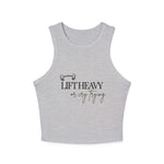Lift Heavy or Cry Trying Racerback Tank | Gym Tank Women | Fitted Ribbed Tank Top | Workout Tank | Fitness Apparel Women | HMHC