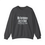 My Hormones Are In Their Villain Era Crewneck Sweatshirt | Funny Perimenopause Sweatshirt | Menopause Humor Shirt | Women’s Graphic Crewneck | HMHC