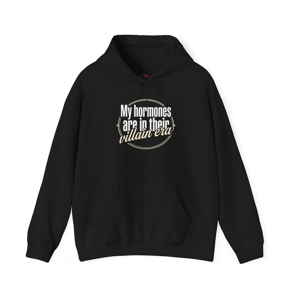 My Hormones Are in Their Villain Era Hoodie | Womens Gym Hoodie |Hormone Humor Apparel | Sassy Mom Life Hoodie