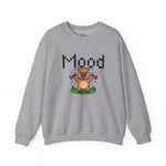Mood Capybara Crewneck Sweater | Funny Gym Sweatshirt | Pixel Capybara Lifting Weights | Gym Girl Apparel | Aesthetic Meme Sweatshirt | HMHC