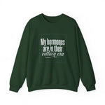 My Hormones Are In Their Villain Era Crewneck Sweatshirt | Funny Perimenopause Sweatshirt | Menopause Humor Shirt | Women’s Graphic Crewneck | HMHC