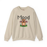 Mood Capybara Crewneck Sweater | Funny Gym Sweatshirt | Pixel Capybara Lifting Weights | Gym Girl Apparel | Aesthetic Meme Sweatshirt | HMHC