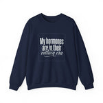 My Hormones Are In Their Villain Era Crewneck Sweatshirt | Funny Perimenopause Sweatshirt | Menopause Humor Shirt | Women’s Graphic Crewneck | HMHC