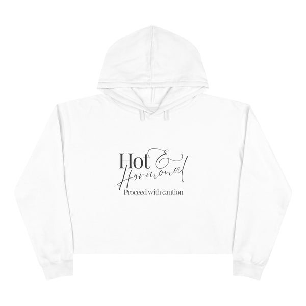 Hot & Hormonal Cropped Hoodie | Perimenopause Hoodie | Womens Gym Crop Hoodie
