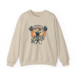 Im Just a Girl Gym Sweatshirt| Retro Weightlifting Crewneck | Womens Fitness Sweatshirt | Vintage Gym Girl Shirt | Strong Woman Crewneck